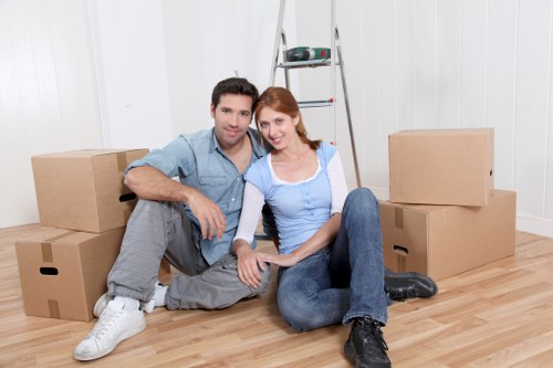 Moving van loading for a house removals job in a Primrose Hill residential street