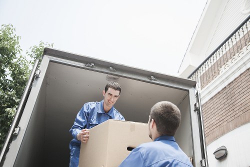 Primrose Hill moving team sorting reusable packing materials