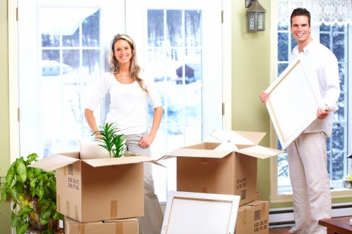 Boxes and furniture ready for a move in Primrose Hill