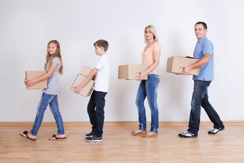 Commercial move loading by removal van