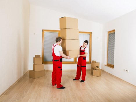 Organised moving boxes prepared for transport in Primrose Hill